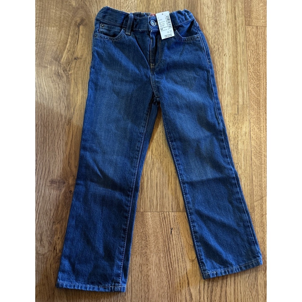 Boys The Children's Place Bootcut Denim Jeans 100% Cotton Elastic Waist Size 5T